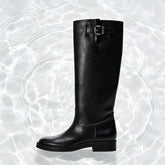 Comfortable Soft Leather Black Knee Boots