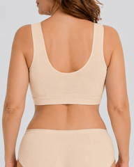 Plus Size Front Closure Seamless Lace Mesh Breathable Vest Bra