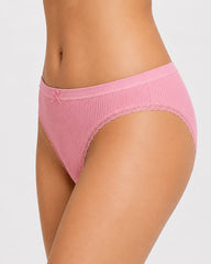 5-Pack Cotton Breathable Stretchy Bow Lace-trimmed Briefs