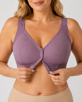 Plus Size Front-Close Seamless Wire-Free Full Cup Breathable Bra