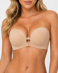 Double Front Closure Strapless Seamless Wire-free Push-up Bra