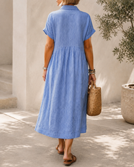 Casual Loose Striped Long Shirt Dress
