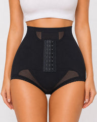 High Waist Hook-eye Tummy Control Mesh Seamless Shaping Panties