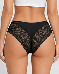 5-Pack Seamless Ice Silk Lace Patchwork Breathable Panties