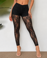 Women's Lace Mesh Hollow-Out Long Pants