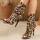 Eilyken Spring Sexy Peep Toe Stiletto Heels Boots