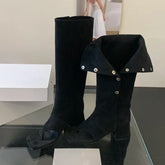 Eilyken Spring Autumn Square Clip Toe Women Knee-High Boots