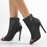 Eilyken Sexy Peep Toe Women Ankle Boots