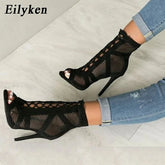 Eilyken Spring Autumn Sexy Open Toe Women Sandals Boots