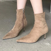 Elegant Thin-Heel Pointed-Toe Ankle Boots