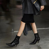 Belt Buckle Decoration Ankle Boots