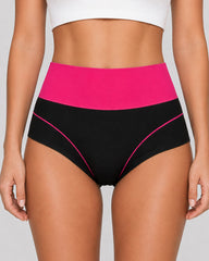 Women's High Waist Colorblock Seamless Cotton Briefs