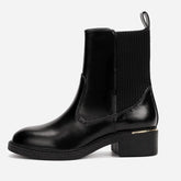 Luxury Designer Knit Leather Splicing Ankle Boots