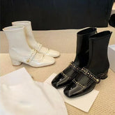 Luxury Metal Rivet Decoration Design Ankle Boots