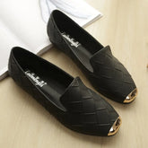 Metal Square Head Flat Sole Woman Shoes