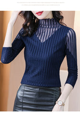 Wool Blend Mock Neck Knit Top