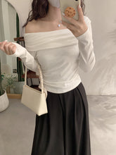 Off-Shoulder Long Sleeve T-Shirt