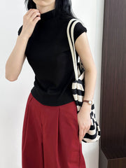 Half Turtleneck Slim Fit Short Sleeve T-Shirt