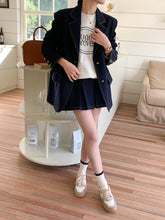 Metal Button Sequin Tweed Blazer