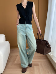 V-Neck Braided Knitted Vest