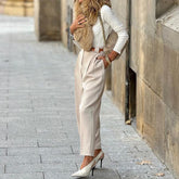 Pleated Cropped Pants