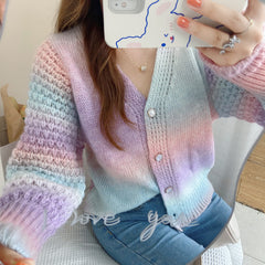 Ombre Rainbow Cardigan