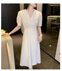 Midi Dress With Big Black Lapels