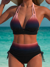 Ombre Bikini Set for Gradient Two Piece & Halter Top Bandage Halter Panties Suit