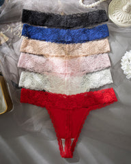 Pure Cotton Lace Low-rise Seamless Thong