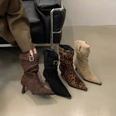Retro Suede Pleated Pile Up Boots