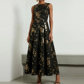 Vintage O Neck Sleeveless Summer Prom Dresses