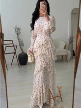 Sweet Casual Flared Sleeve Irregular Ruffle Edge Patchwork Dresses