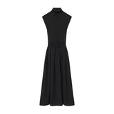 Patchwork Black Long Dresses