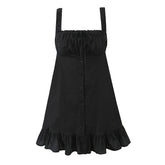 Black White Cotton Sleeveless Dresses