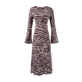 Vintage Animal Print Elegant Long Dresses