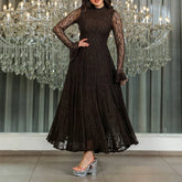 Shiny Silk Commuting Maxi Dresses