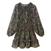 Spring Vintage Printed Mini Dresses