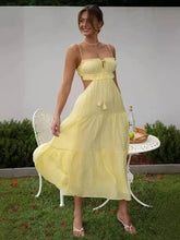 Sweet V-neck Sleeveless Pleated Patchwork Dresses
