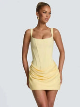 Summer Square Neck Sleeveless High Waist Dresses