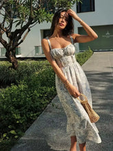 Boho Floral Print Sling Midi Long Dresses