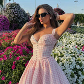 Sexy Elegant Pink Sling Mini Dresses