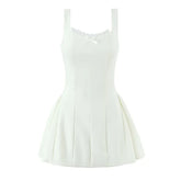 Sexy Girls French Style Lace Trim Black White Elegant Mini Dresses