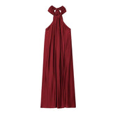 Temperament Sexy Backless Halter Long Dresses