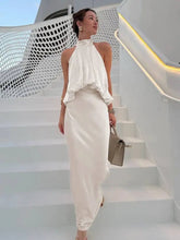 Summer Light Luxury Hanging Neck Sleeveless Backless Slim Fit Dresses