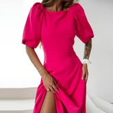 Casual O-Neck Short Sleeved Holiday Dresses