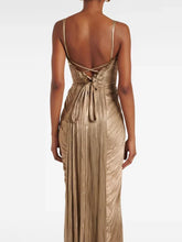 Bronzing Chest Wrapping Halter Evening Dresses