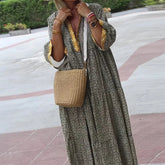 V Neck Half Sleeve Summer Vintage Dresses