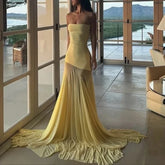 Elegant Strapless High Waist Long Dresses