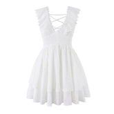 Summer White Embroidery Mini Dresses