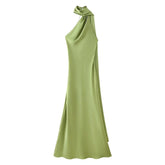 High Street Sexy Elegant Halter Long Dresses